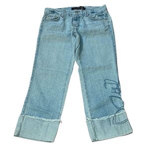 Calvin Klein Cropped Embroidered Jeans, cuffed, 2